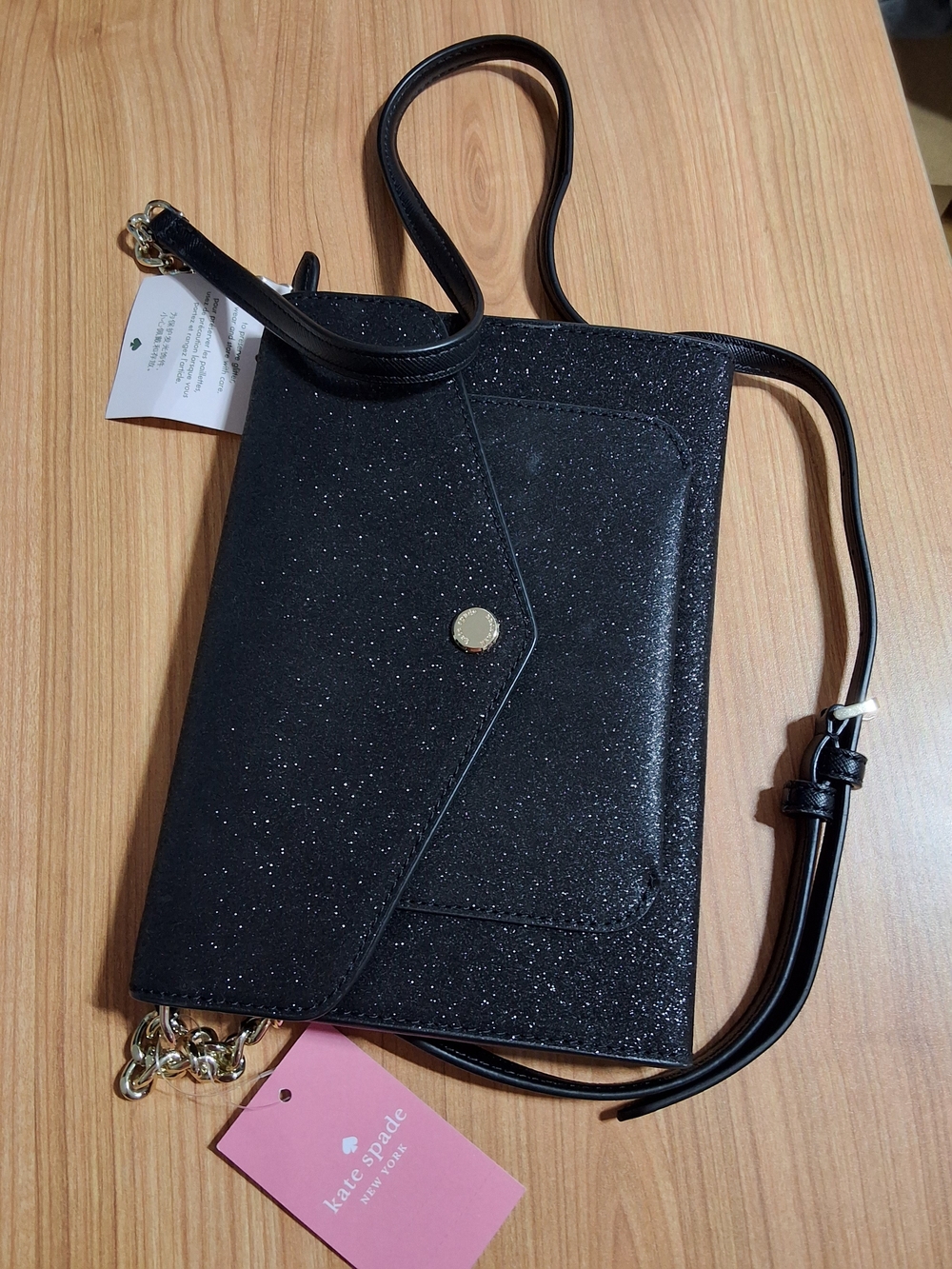 kate spade Black Glitter Convertible Crossbody